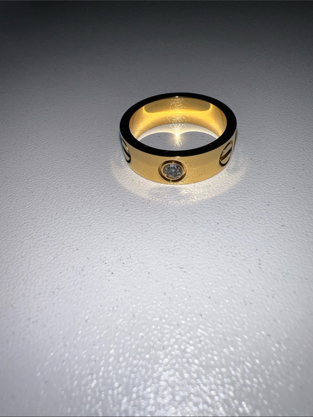 Love Design Ring with Zirconia Stainless Steel 18K Gold Plated | Elegant Jewelry - Picture 3 of 6